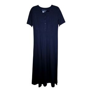 Peruvian Connection Black Pima Cotton Maxi Dress Size Medium